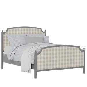 Kipling Upholstered wood upholstered bed in grey with Romo Kemble Putty fabric - Thumbnail