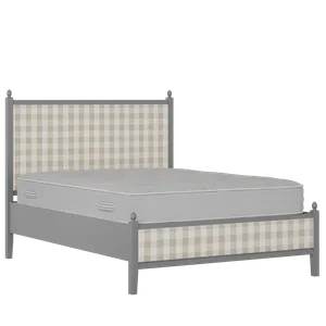 Marbella Slim Upholstered wood upholstered bed in grey with Romo Kemble Putty fabric - Thumbnail