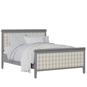 Nocturne Upholstered wood upholstered bed in grey with Romo Kemble Putty fabric - Thumbnail