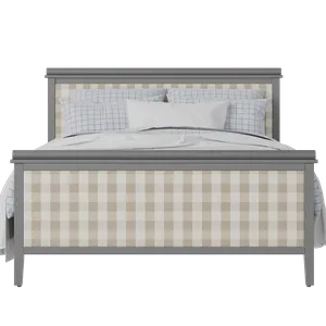 Nocturne Upholstered wood upholstered upholstered bed in grey with Romo Kemble Putty fabric - Thumbnail