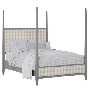 Warton Upholstered wood upholstered bed in grey with Romo Kemble Putty fabric - Thumbnail