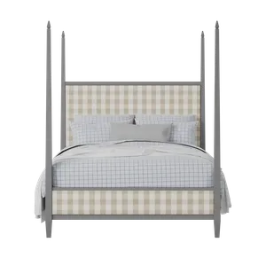 Warton Upholstered wood upholstered upholstered bed in grey with Romo Kemble Putty fabric - Thumbnail