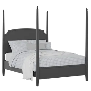 Austin Slim painted wood bed in black with Juno mattress - Thumbnail