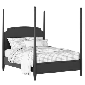 Austin Slim painted wood bed in black with Juno mattress - Thumbnail