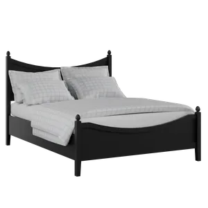 Blake Low Footend Painted painted wood bed in black with Juno mattress - Thumbnail