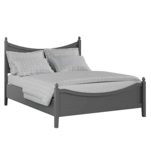 Blake Low Footend Painted painted wood bed in grey with Juno mattress - Thumbnail