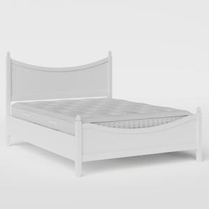 Blake Low Footend Painted painted wood bed in white with Juno mattress - Thumbnail