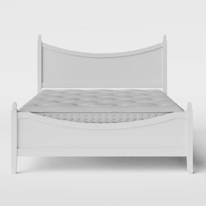Blake Low Footend Painted painted wood bed in white with Juno mattress - Thumbnail