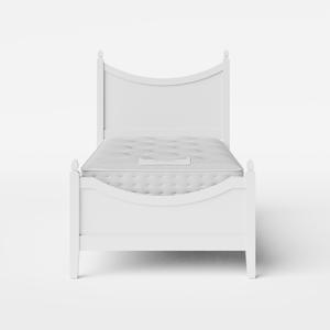 Blake Low Footend Painted single painted wood bed in white with Juno mattress - Thumbnail
