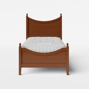 Blake Low Footend single wood bed in dark cherry with Juno mattress - Thumbnail