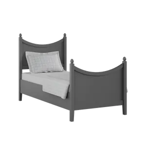 Blake Painted single painted wood bed in grey with Juno mattress - Thumbnail