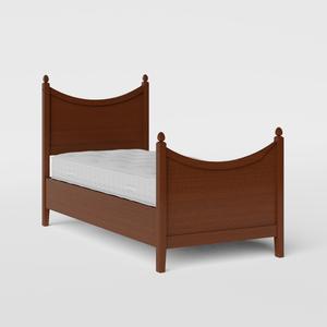 Blake single wood bed in dark cherry with Juno mattress - Thumbnail