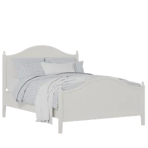 Brady cama de madera pintada en blanco con colchón - Thumbnail