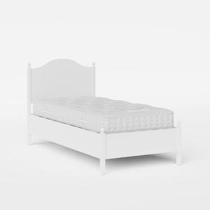 Brady Painted lit simple en bois peint en blanc avec matelas - Thumbnail