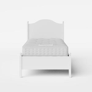 Brady Painted lit simple en bois peint en blanc avec matelas - Thumbnail