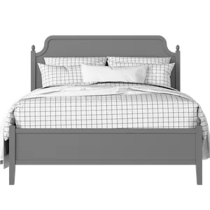 Bronte Slim painted wood bed in grey with Juno mattress - Thumbnail