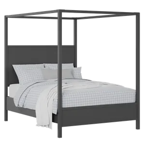 Byron Slim painted wood bed in black with Juno mattress - Thumbnail