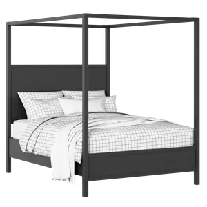 Byron Slim painted wood bed in black with Juno mattress - Thumbnail