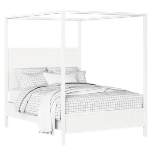 Byron Slim houten bed in wit met matras - Thumbnail