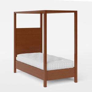 Churchill single wood bed in dark cherry with Juno mattress - Thumbnail