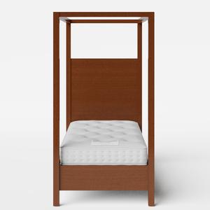 Churchill single wood bed in dark cherry with Juno mattress - Thumbnail