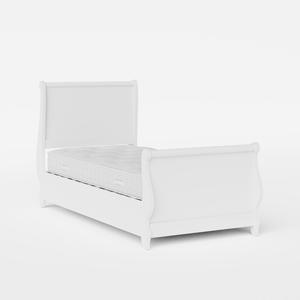 Elliot Painted lit simple en bois peint en blanc avec matelas - Thumbnail
