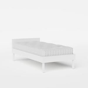 Fuji Painted lit simple en bois peint en blanc avec matelas - Thumbnail