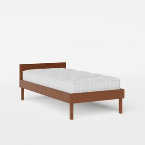 Fuji single wood bed in dark cherry with Juno mattress - Thumbnail