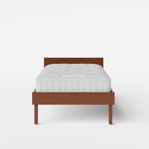 Fuji single wood bed in dark cherry with Juno mattress - Thumbnail