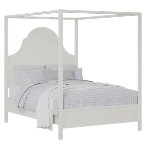 Joyce cama de madera pintada en blanco con colchón - Thumbnail