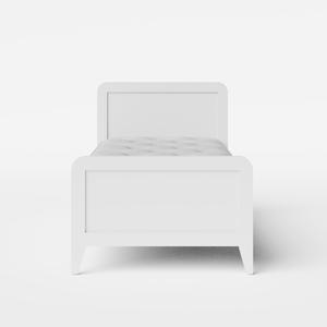 Keats Painted lit simple en bois peint en blanc avec matelas - Thumbnail