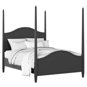 Larkin painted wood bed in black with Juno mattress - Thumbnail