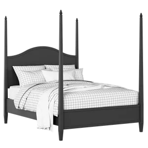 Larkin Slim painted wood bed in black with Juno mattress - Thumbnail