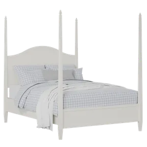 Larkin Slim painted wood bed in white with Juno mattress - Thumbnail
