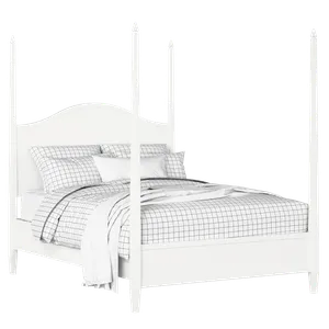 Larkin Slim painted wood bed in white with Juno mattress - Thumbnail