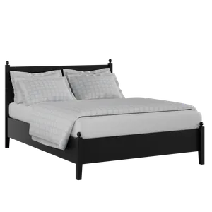 Marbella Low Footend Painted painted wood bed in black with Juno mattress - Thumbnail