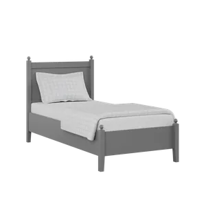 Marbella Low Footend Painted single painted wood bed in grey with Juno mattress - Thumbnail