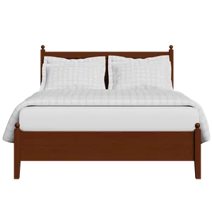 Marbella Low Footend wood bed in dark cherry - Thumbnail