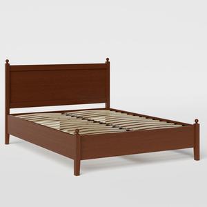 Marbella Low Footend wood bed in dark cherry - Thumbnail