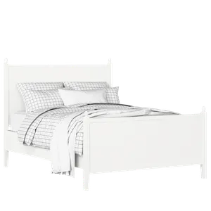 Marbella lit en bois peint en blanc avec matelas - Thumbnail