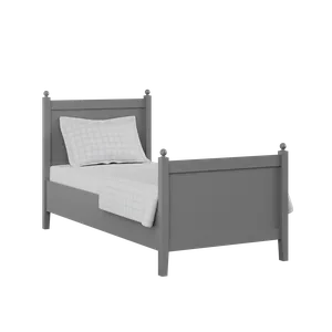 Marbella Painted single painted wood bed in grey with Juno mattress - Thumbnail