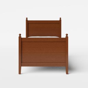 Marbella lit simple en bois en dark cherry avec matelas - Thumbnail