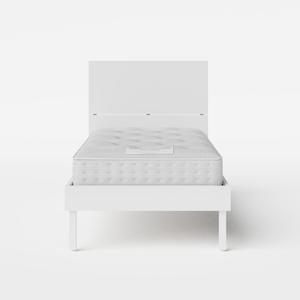 Misaki Painted lit simple en bois peint en blanc avec matelas - Thumbnail