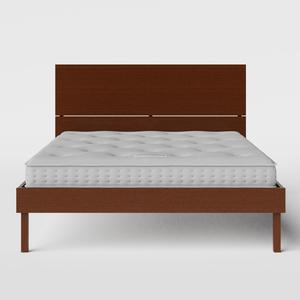 Misaki wood bed in dark cherry with Juno mattress - Thumbnail
