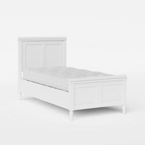 Nocturne Painted lit simple en bois peint en blanc avec matelas - Thumbnail