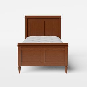 Nocturne single wood bed in dark cherry with Juno mattress - Thumbnail