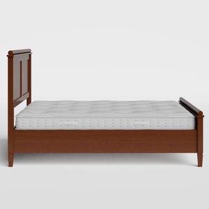 Nocturne wood bed in dark cherry with Juno mattress - Thumbnail