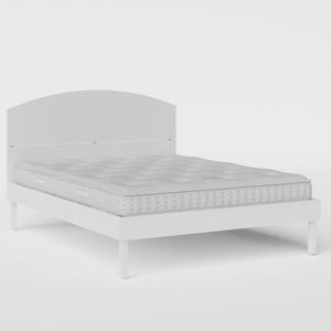 Okawa Painted cama de madera pintada en blanco con colchón - Thumbnail