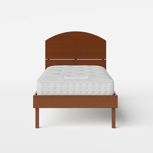 Okawa single wood bed in dark cherry with Juno mattress - Thumbnail