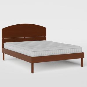 Okawa wood bed in dark cherry with Juno mattress - Thumbnail